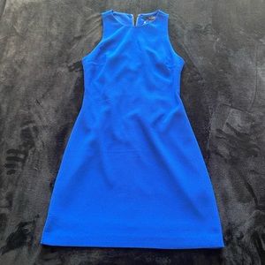 Vibrant blue dress w/ silver zipper & stylish back